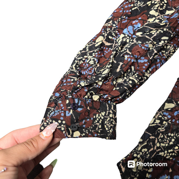 BA&SH Giani Floral Dress in Carbon - Picture 4 of 10